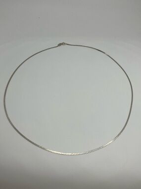 Vtg 925 Sterling Silver Woven Flat Link Chain Necklace